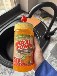 Засіб для миття посуду Maxi Power Мандарин з губкою, 1 л фото от покупателей 1