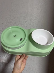 Подвійна миска для корму і води 2в1 автоматична поїлка / фонтан для котів і собак з USB, жовта (88052671) фото від покупців 2