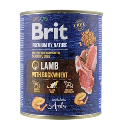 Влажный корм Brit Premium by Nature для собак, ягненок с гречкой, 800 г