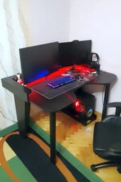 Геймерский компьютерный стол "STALKER - PRO", чёрный, игровой. фото от покупателей 3