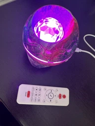 Проектор галактики Яйце, нічник зоряного неба лазерний, з Bluetooth колонкою, пультом Фіолетовий фото від покупців 2