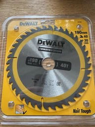 Диск пиляльний DeWalt для дерева 190 мм 40 (DT1945)