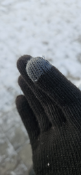 Рукавички чоловічі в'язані із сенсорними пальцями Puma Knit Gloves 04177201 M Black-Dark Gray Heather (4064533037113) фото від покупців 3