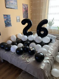 Шарик Цифра "2" (76 см) цвет - черный фото от покупателей 1