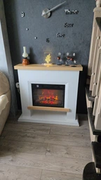 Каминокомплект ArtiFlame Shelford с эффектом пламени, обогревом и звуком горения огня Белый фото от покупателей 4