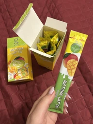 Упаковка напитка G’tea на основе зеленого чая Matcha Latte Mango 10 шт х 9 г (5060846021688)
