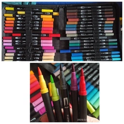 Набір акварельних маркерів двосторонні, 100 шт Brush Pens фломастери на водній основі в кейсі фото від покупців 14