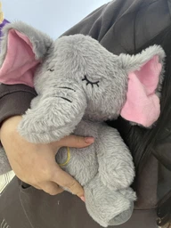 Інтерактивна м’яка іграшка дихаючий слонік розвиваючий подарунок для дитини музична іграшка-нічник слоник для засинання слоненятко зі звуковим ефектом дитяча забава Elephant заспокійлива плюшева потіха з імітацією дихання фото від покупців 3