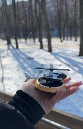 Автомобильный ароматизатор "Вертолёт" с вращающимися элементами, 3D-ароматизатор воздуха с золотистым элементом. фото от покупателей 1