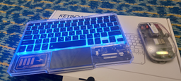 Трёхканальный набор клавиатуры с мышью KB-333 Wireless 2,4Ghz + Bluetooth в прозрачном корпусе с подсветкой RGB фото от покупателей 2