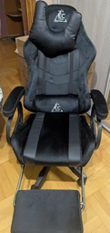 Комп'ютерне крісло з тканини геймерське з підставкою для ног EC GAMING Чорний для геймерів та роботи фото від покупців 11