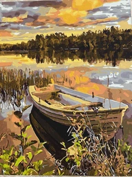 Картина за номерами 40×50. Човен на річці. Brushme