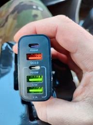 Мережевий зарядний пристрій PD 65W швидка зарядка Quick Charge 3.0 USB Type-C PD блок швидкої зарядки для IPhone IPad Apple Samsung Xiaomi юсб адаптер живлення для айфона телефона чорний (10077) фото від покупців 10