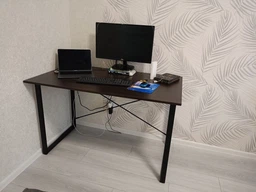 Компьютерный стол Ferrum-decor Дейв 75x140x70 черный ДСП Дуб Сан-Марино 16мм фото от покупателей 2