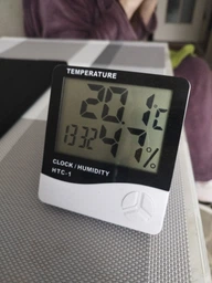 Цифровой термометр гигрометр часы -10~50C ЖК 3.8" термогигрометр HTC-1