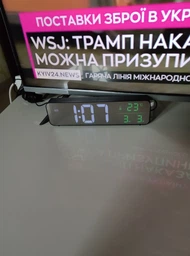 Часы настольные электронные зеркальные Losso Premium (GT) LONG с LED подсветкой, белые фото от покупателей 3