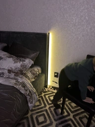 Підлогова кутова RGB лампа торшер з пультом управління 1,2м Кутовий підлоговий нічник світильник фото від покупців 5