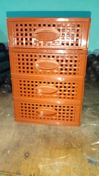 Комод мини пластиковый 4 ящика ROTANGE коричневый (Н27х19х26,5 см) Консенсус