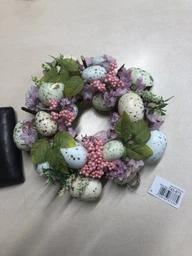 Вінок великодні декоративні "Рожеві квіти" BonaDi, 24 см, вінок на стіну, двері, (743-873)
