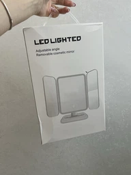 Дзеркало потрійне косметичне для макіяжу з LED підсвіткою Makeup Mirror 360 LED біле фото від покупців 1
