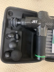 Перкуссионный массажер для спины и тела JAY Pro Массажный пистолет со сменным аккумулятором, Карбоновый фото от покупателей 12