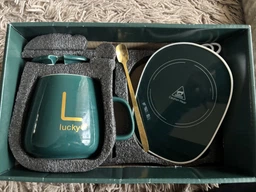 Чашка Lucky з підігрівом від USB, об'єм 400 мл, з ложкою фото від покупців 3