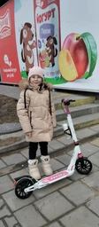 Самокат Maraton GMC з дисковим гальмом фіолетовий з білим + підстаканник та ремінь (334115431)