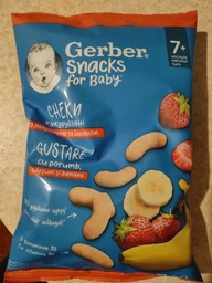 Кукурудзяні снеки Gerber з Полуницею та Бананом для дітей із 7 місяців 28 г (8445291463554) фото від покупців 16