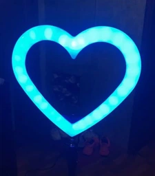 Кольцевая светодиодная led лампа rgb в форме сердца радужная с штативом 2 метра JM33-13 блютуз пультом для селфи блогеров визажистов салонов фотосессий съемки тик тока комплект набор блогера лед кольцо ргб сердечко мультиколор разноцветное 33 см фото от покупателей 7