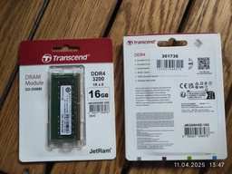 Оперативная памятьTranscend SO-DIMM JetRam DDR4-3200 16GB PC4-25600 (JM3200HSE-16G) фото от покупателей 1