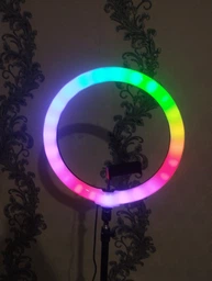 Кольцевая светодиодная LED лампа RGB MJ33 со штативом 2 метра и блютуз пультом для селфи блогеров визажистов салонов профессиональной фотосессий съемки тик тока набор блогера лед кольцо мультиколор разноцветное 33 см фото от покупателей 16