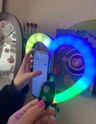 Кольцевая светодиодная led лампа rgb в форме сердца радужная с штативом 2 метра JM33-13 блютуз пультом для селфи блогеров визажистов салонов фотосессий съемки тик тока комплект набор блогера лед кольцо ргб сердечко мультиколор разноцветное 33 см фото от покупателей 2