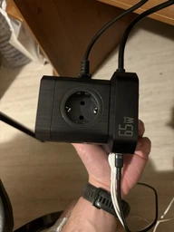 Универсальный сетевой удлинитель RZTK GaN Hub Wireless 65W + 3 USB-A (QC 3.0) + USB-С (PD20W) Black 2 м фото от покупателей 14