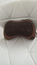 Массажная Подушка MASSAGE PILLOW QY-8028-2 (по 2 роликов) с подогревом для шеи и спины, универсальная, Коричневая фото от покупателей 7