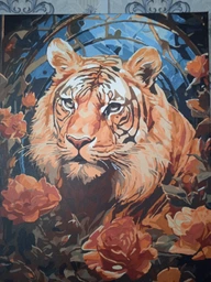Картина по номерам 40×50 см Kontur. Тигр в цветах. DS0540 фото от покупателей 1