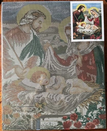 Алмазна мозаїка на підрамнику ColorArt Ікона Ісус в колисці 40х50 SPP102 + Подарунок лак для покриття