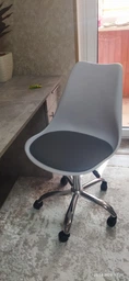 Офісне комп'ютерне крісло Hommex Kantri White / Blue (арт. H-231 W / BL MR) на колесах хром фото от покупателей 1