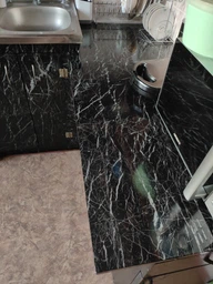 Набор самоклеящаяся ПВХ пленка 2 шт по 0,6х3м, HOME DESIGN, интерьерная, водостойкая, для мебели и кухни, цвет черный мрамор (черная) фото от покупателей 1