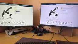 Настольное крепление для двух мониторов OfficePro MA412B с пружиной 17-32" 2-9 кг Black фото от покупателей 16