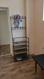 Вешалка для одежды в прихожую New simple floor clothes rack с полками для обуви металл Черный (5577SMPL) CLS55 фото от покупателей 3