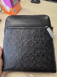 Сумка мужская кожаная Coach Houston, чёрная фото от покупателей 4