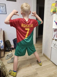 Форма футбольная детская Lion SPORT Ronaldo (Роналдо) 7 Збірна Португалії 2024, 28-150-155, зеленый-красный фото от покупателей 4