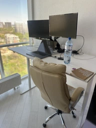 Настольное крепление для двух мониторов OfficePro MA412B с пружиной 17-32" 2-9 кг Black фото от покупателей 14