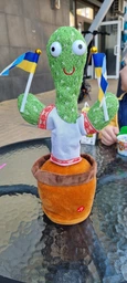 Танцующий поющий кактус Украинка Стефания Dancing Cactus с подсветкой 32 см (Без цензуры) повторюшка и USB