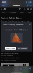 Roblox: Flaming Hot Chip Head фото від покупців 8