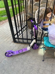 Самокат двоколісний Maraton Rider Blue з амортизаторами та ручним гальмом фото від покупців 7