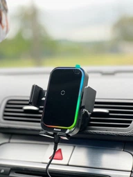 Автодержатель с безпроводной зарядкой Baseus Wireless Charger Halo 15W (SUDD000001) Black