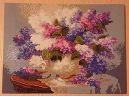 Алмазная мозаика на подрамнике ColorArt 30х40см Букет сирени STP408 + Подарок лак для покрытия