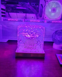 Ночник-проектор КУБ с проекцией воды настольная RGB лампа с эффектом водяной волны прозрачная акриловоя