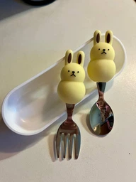 Набір дитячих столових приборів із нержавіючої сталі Baby Rabbit ложка та виделка для дитини з ручкою у формі зайчика + кейс для зберігання (101412540) фото від покупців 1